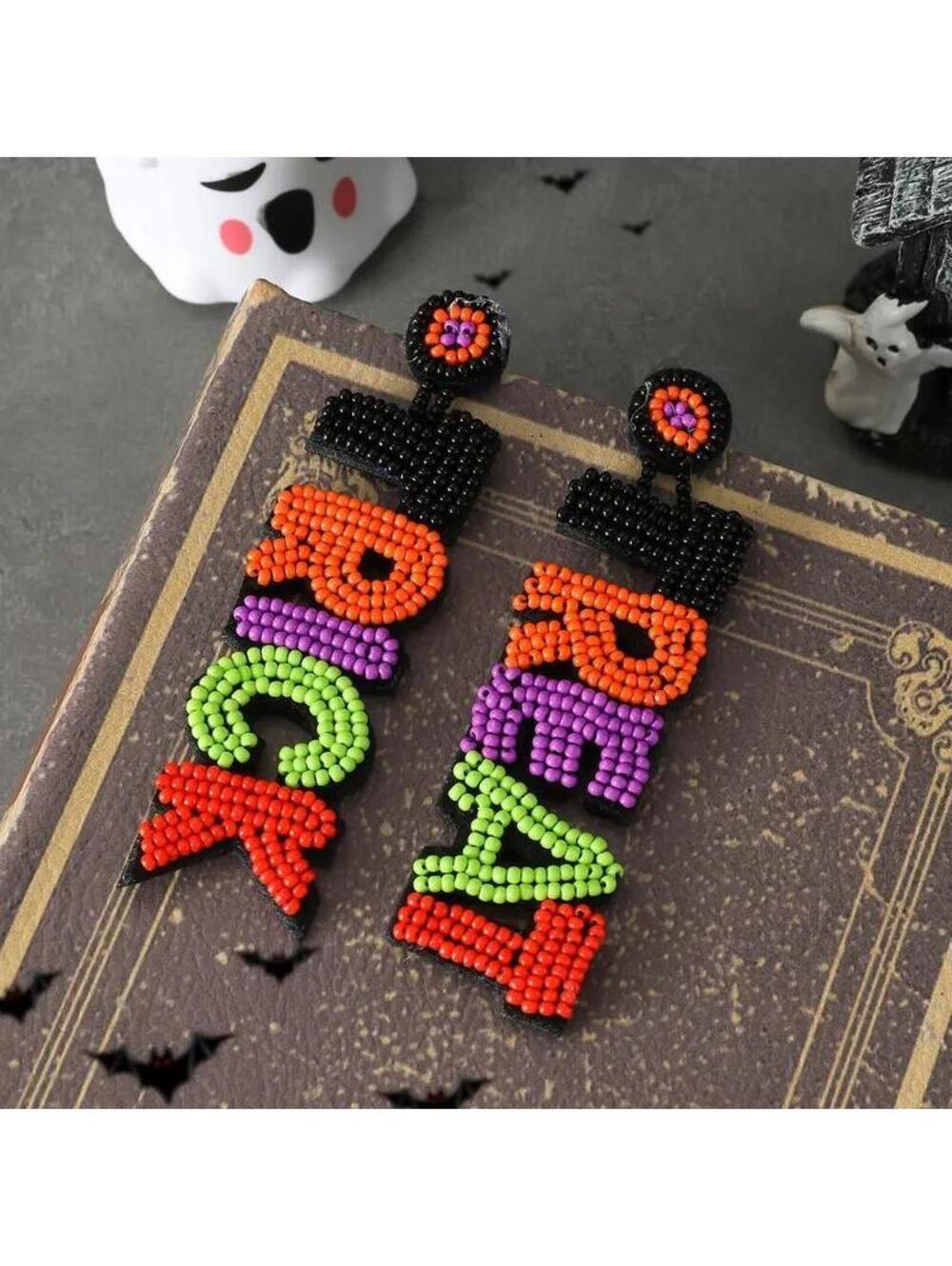 Halloween Beaded Trick or Treat Earrings